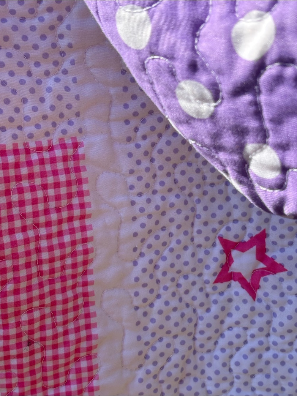 2T/3T Girls  Quilted Hooded Pullover with Ballerina Motif - Purple & Pink - Picture 5 of 8